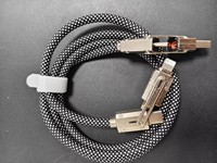 Câble de charge rapide 3A rotatif 4-en-1 avec coudière tressée en nylon pour iPhone, Android et ordinateur