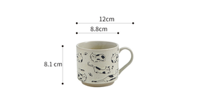 Tazza in Ceramica con Gatto Cartoonesco, Stile Retrò Maculato, Tazza da Caffè in Stile Giapponese <span class=keywords><strong>per</strong></span> Amanti dei Gatti - Product Image 6