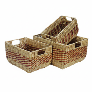 Cesto de Lavandería Premium Ecológico de Jacinto de Agua Tejido a Mano Estilo Vintage Vietnamita para Organización Doméstica Conveniente y Almacenamiento Ordenado - Product Image 1