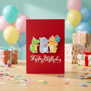 Meilleures ventes : Cartes animales 3D Pop art artisanales et écologiques, thème dessin animé, pour anniversaire, logo personnalisé, cadeaux de bienvenue et de remerciement en papier (Vietnam) - Product Image 6