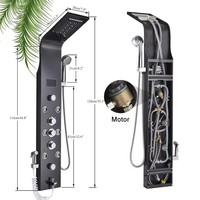 Ensemble de panneaux thermostatiques muraux à DEL pour système de douche à affichage numérique en acier inoxydable multifonctionnels