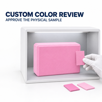 Bloc de yoga noir en mousse EVA avec logo personnalisé imprimé UV et emballage individuel en boîte couleur pour les commandes en gros