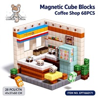 Blocs magnétiques EPT Cosmos Bear Mini Scene, blocs de construction 3D, café, librairie, cuisine, jouets magnétiques STEM