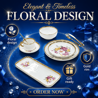 Assiettes et bols en porcelaine à facettes en forme de losange avec bordure dorée électroplaquée, service de vaisselle en céramique de luxe pour café et restaurant