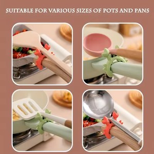 Repose-cuillère en silicone Gadget <span class=keywords><strong>de</strong></span> cuisine en forme <span class=keywords><strong>de</strong></span> <span class=keywords><strong>crabe</strong></span> Porte-cuillère anti-brûlure Porte-spatule anti-débordement Clip pour ustensile <span class=keywords><strong>de</strong></span> cuisine - Product Image 3