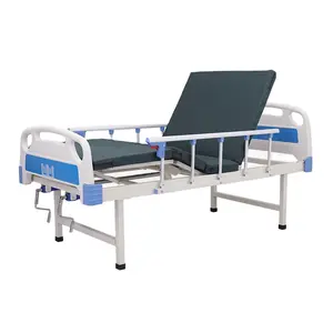 Two-function manual medical equipment hospital bed with 2 cranks clinic bed