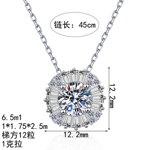 Collier pendentif échelle de luxe en argent pur S925 entièrement serti de moissanite, bijoux de mariage pour femme, personnalisation, vente en gros - Product Image 5