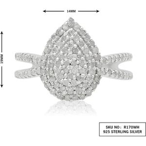แหวนเพชรทรงลูกแพร์ธรรมชาติสีขาว 0.63 กะรัต เงินแท้ 925 จาก Jewelspaark สำหรับผู้หญิง สวมใส่ในโอกาสหมั้น - Product Image 6