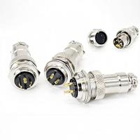 Connecteur circulaire robuste GX20 à montage sur panneau avec bride, boîtier métallique, 10A, fiche aviation pour équipement de soudage à l'arc