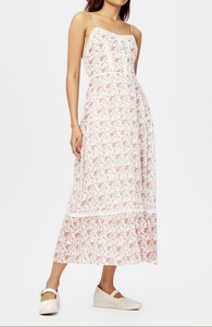 Vestido Midi con Tirantes Finos y Estampado Floral, Estilo Dulce, Corte en A, Chifón, Vestido Casual de Verano, Tejido Transpirable - Product Image 6
