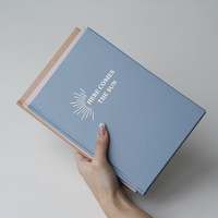 Carnet de planification quotidienne A5 tendance avec logo personnalisé, couverture rigide en tissu lin écologique, 100 feuilles, journal solaire, cadeau