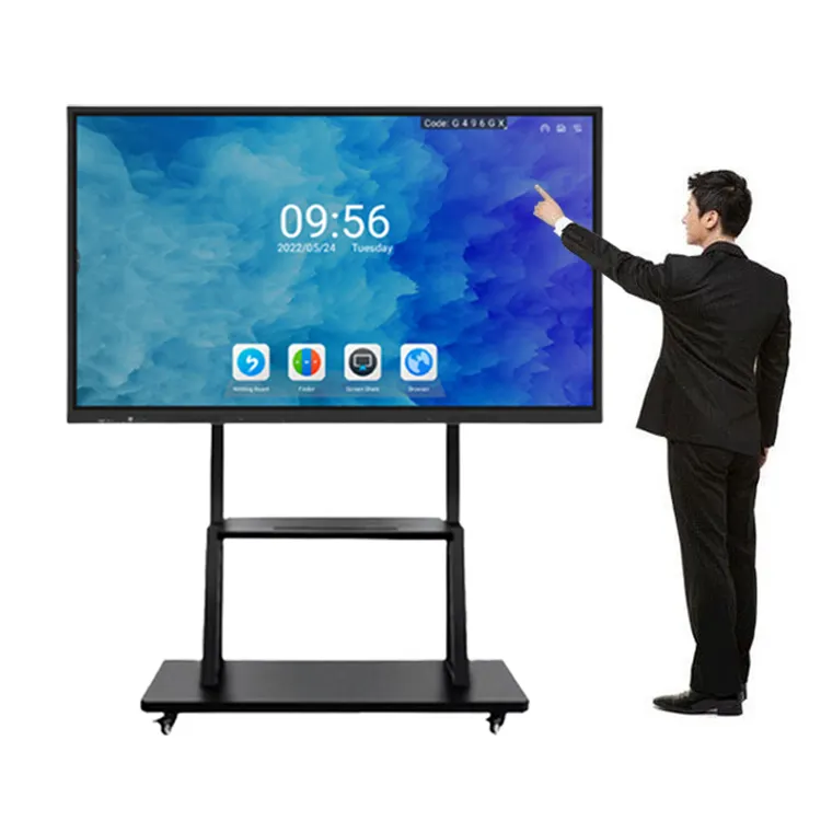 Ingscreen bán buôn 55 65 75 85 86 inch LCD màn hình cảm ứng tất cả trong một PC bảng trắng tương tác màn hình phẳng cho giáo dục cuộc họp