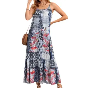 Wholesale Plus size womens dresses patterns, ladies dress 2024 Latest fashion print casual dresses/