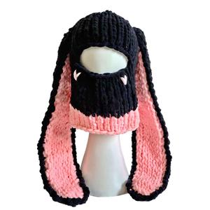 Kunden spezifische Fabrik Sweet Cool Cute Winter handgemachte Häkel mütze Dicker Faden Warm gestrickte Sturmhaube - Product Image 1