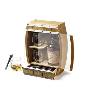 Caja de Almacenamiento de Vino de Madera de 3 Niveles con Puerta de Vidrio para Uso en Bar o Escritorio - Product Image 2