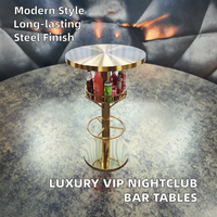 Tables de bar rondes modernes de luxe en acier inoxydable Meubles VIP de discothèque pour la maison KTV Parties Discothèque Design