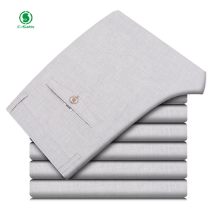 2024 pantaloni Casual da uomo in <span class=keywords><strong>lino</strong></span> di seta di ghiaccio nuovi pantaloni larghi sottili stile Business - Product Image 2