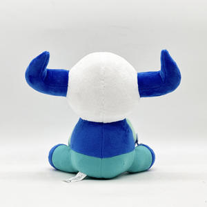 Logotipo personalizado Phighting juguete de peluche roto azul <span class=keywords><strong>Toro</strong></span> de dos <span class=keywords><strong>cuernos</strong></span> muñeco de peluche dibujos animados Anime almohada suave cojín muñeca de trapo regalo - Product Image 4