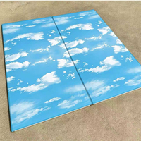 Panneau de plafond décoratif en aluminium effet ciel nuage 600x600 600x1200, dalle de plafond suspendu résistante à l'humidité pour projets intérieurs
