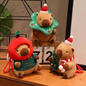 Portachiavi Creativo e Carino a Forma di Capibara <span class=keywords><strong>Natalizio</strong></span>, Giocattolo Peluche Kawaii, Ciondolo per Regali Natalizi - Product Image 1