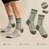 Chaussettes de sport ventilées Aero Crew Ride Fit avec logo micro-rayé, spécifications d'emballage et de tailles