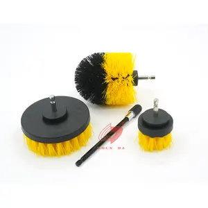 Brosse de haute qualité, accessoire de perceuse de détail automobile, ensemble de brosses à récurer rotatives