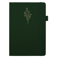 Cuaderno de Cuero con Forro de PU Suave con Diseño Floral, Diario, Agenda, Papelería de Oficina, Cuaderno Personalizado A5 con Banda Elástica
