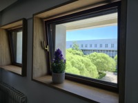 Fenêtre à battant vers l'extérieur GREATMEN en alliage d'aluminium, à rupture de pont thermique, verre Low-E, acier inoxydable, design moderne pour appartement