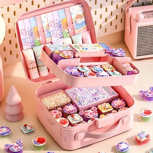 Pink Makeup Storage Box 12 Capacity Covered Travel Organizer For Figurine And Journal Storage - Product Image 4