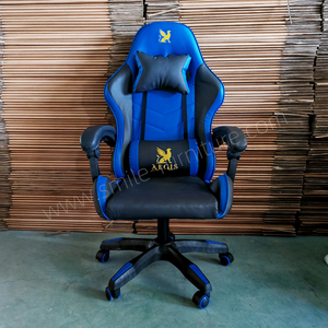 Chaise de bureau pivotante à dossier haut en similicuir, siège en cuir réglable, cadre en fer, base en nylon, repose-pieds, chaise de gaming chinoise - Product Image 3