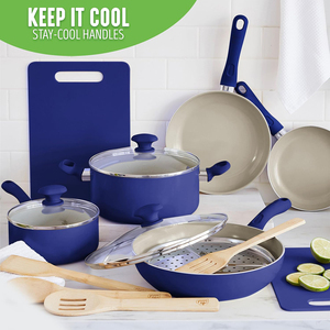 Ollas de Cocina de Alta Calidad con Tapas de Vidrio y Asas de Baquelita, Aptas para Lavavajillas y Horno, para Estufas de Gas e Inducción, Juego de Utensilios de Cocina - Product Image 6