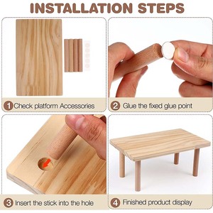 Ahşap Hamster platformu oyuncak masa doğal ahşap raf ayakta platformu Hamster sıçan gine domuz için Chew oyuncaklar - Product Image 5