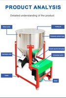 Mélangeur vertical pour aliments pour animaux de volaille 110, personnalisé en usine, nouveau, en acier inoxydable, 220V, pour utilisation à la ferme