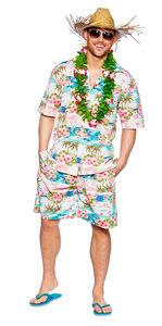 Costume hawaïen pour <span class=keywords><strong>homme</strong></span> 2Pc Short et chemise à imprimé floral <span class=keywords><strong>tropical</strong></span> - Product Image 2