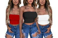 Venta caliente sin mangas de moda Color sólido Bodycon Sexy mujeres Tank Crop Tops