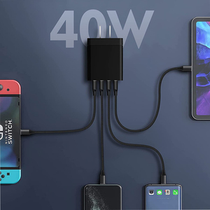 Amzons <span class=keywords><strong>Chargeur</strong></span> mural USB 40W <span class=keywords><strong>Bloc</strong></span> 4 ports <span class=keywords><strong>Chargeur</strong></span> <span class=keywords><strong>rapide</strong></span> QC 3.0 US Plug pour <span class=keywords><strong>chargeur</strong></span> <span class=keywords><strong>iPhone</strong></span> 14 Chargeurs de téléphone Android Cargadores - Product Image 4