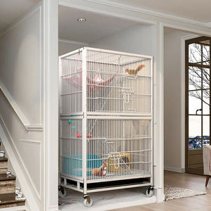 <span class=keywords><strong>Mini</strong></span> lüks kediler ve köpekler için 2 katmanlı çelik ve demir kafes Mat gri hamak plastik tepsi ile küçük boy taşıyıcı - Product Image 3