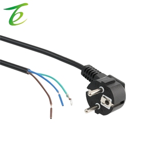 Cabo de alimentação padrão europeu com plugue europeu de três pinos, cabo de cobre puro com ponta retorcida e duas pontas. - Product Image 5