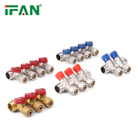 Collecteur de distribution d'eau haute pression en acier inoxydable IFAN, 2 à 12 voies, pour chauffage par le sol, collecteurs PEX