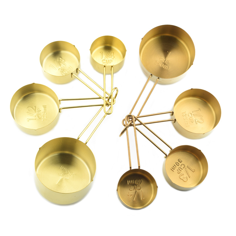 Аксессуары для кухни с ручкой проливной выливание из розового золота Heavy Duty зеркальная полировка для приготовления пищи 4 шт. Нержавеющая Сталь мерные чашки