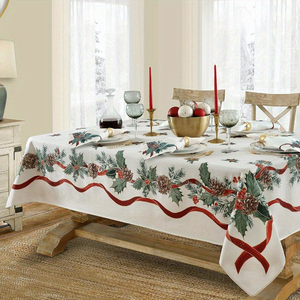 Farmhouse Christmas Tablecloth Rustic Holiday <b>Table</b> <b>Cover</b> for Dining <b>Table</b> Christmas Home Decor - Product Image 5