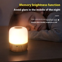 Mini lampe de table personnalisable pour dortoir Corps en ABS Chargement sans fil Contrôle tactile Protection des yeux Chevet de l'usine