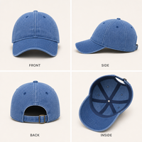 Casquettes de baseball en denim lavé de haute qualité personnalisées, logo brodé 3D exclusif, imprimé sportif formel, 100% coton, sport