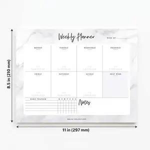 Bloco de notas personalizado 2023, design personalizado concise grande caderno de mesa de calendário nota livro família planejador bloco de notas