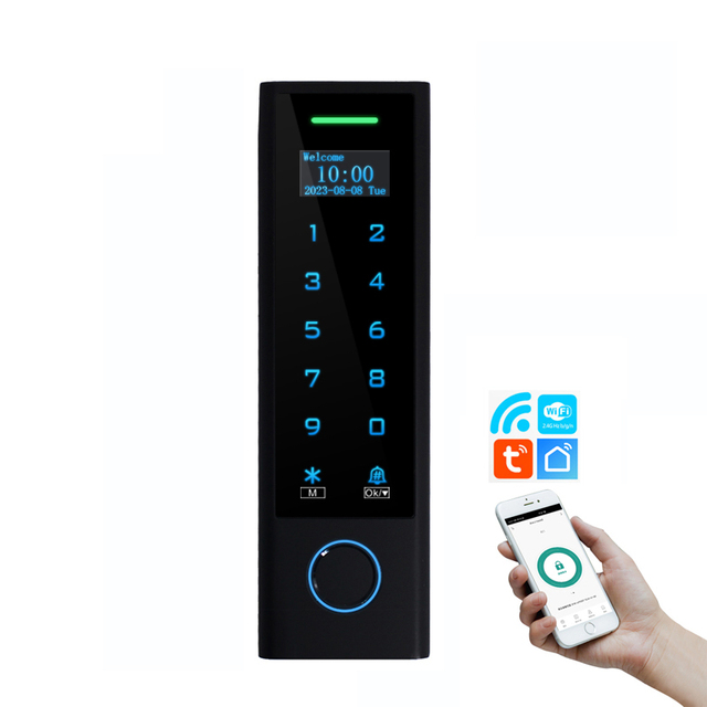 OLED Touch Screen Tuya WiFi Security System IC/ID Card 500 Fingerprints Temporary Password Access Control for Office