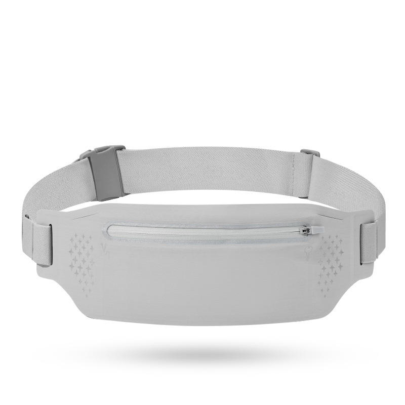 เข็มขัดสีเทา แบบซิปเดี่ยว สีเทา - 7 นิ้ว