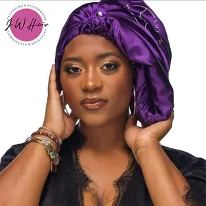 2021 Newest Satin Bonnet Wig SleepingCap Custom Extra Long Bonnet With Snap