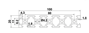โปรไฟล์อะลูมิเนียมอัลลอยด์มาตรฐานยุโรป 20100 ซีรีส์ 6000 T5 สีเงินขาว ร่องรูปตัววี สำหรับตัดประกอบเคสคอมพิวเตอร์ DIY - Product Image 2