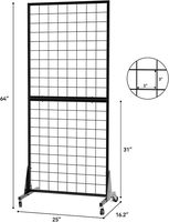 Support d'affichage en panneau de grille, support d'affichage en grille amovible monté au sol, détachable, 2' x 5,5' pieds, pour magasin de détail, foire