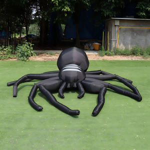 Araña Inflable Negra Gigante para Halloween, Araña Inflable Espeluznante para Decoración de Paredes de Centros Comerciales con Temática de Terror - Product Image 1